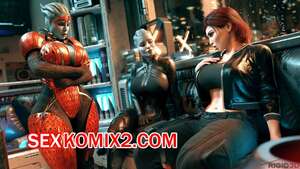 Порно комикс Mass Effect. Футашепард с Самарой и Моринт. Rigid3d