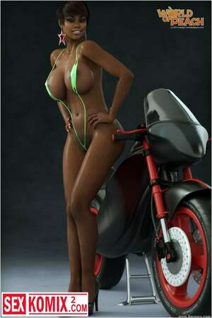 Порно комикс Негритянка и мотоцикл.
